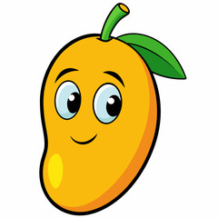 mango fruit groovy carton character vector art illustration (33)