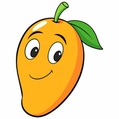 mango fruit groovy carton character vector art illustration (37)