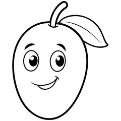 mango fruit groovy carton character vector art illustration (40)
