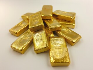 gold bars on a white background