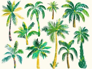 palm tree hand drawn flat design