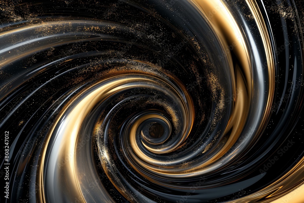 Aufkleber mesmerizing abstract swirl glossy. golden curve. generate ai