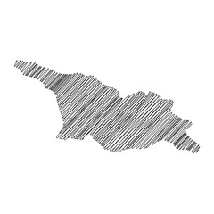 Georgia thread map line vector illustration