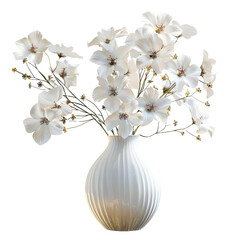 White flowers in a vase on transparent or white background © Tabassum