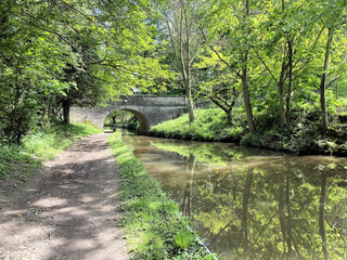 
A view of the Shropshire Union Canal near Ellesmere on a sunny day

