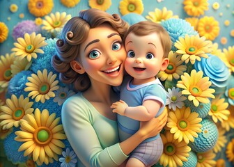 Floral mother’s day illustration