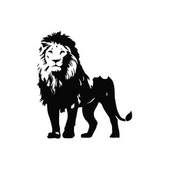 Lion silhouette. Lion black icon on white background