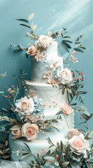 A three tiered cake adorned with vibrant flowers for a special occasion
