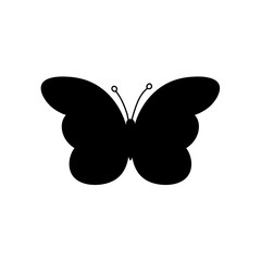 Flying butterflies silhouette