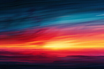 Abstract stripes of sunset colors arranged horizontally, each stripe bleeding slightly into the next, like the layers of colors in the sky,