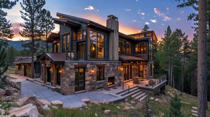 Fototapeta premium Contemporary Mountain Retreat