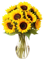 PNG  Sunflower vase plant white background.