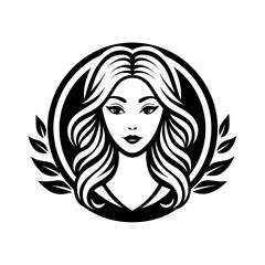 Beauty parlor simple clean logo Icon white background