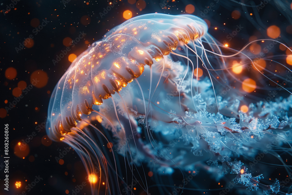 Leinwandbilder An organism that emits a magnetic field, creating an artificial atmosphere around itself to breathe and protect from solar radiation,