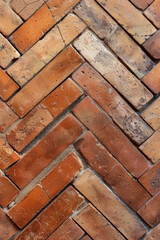 Terracotta Herringbone Pattern, Close-Up Texture Background