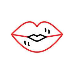 Lips  Vector Line Two Color Icon