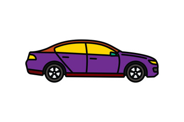 Original vector illustration. A passenger car. A contour icon.