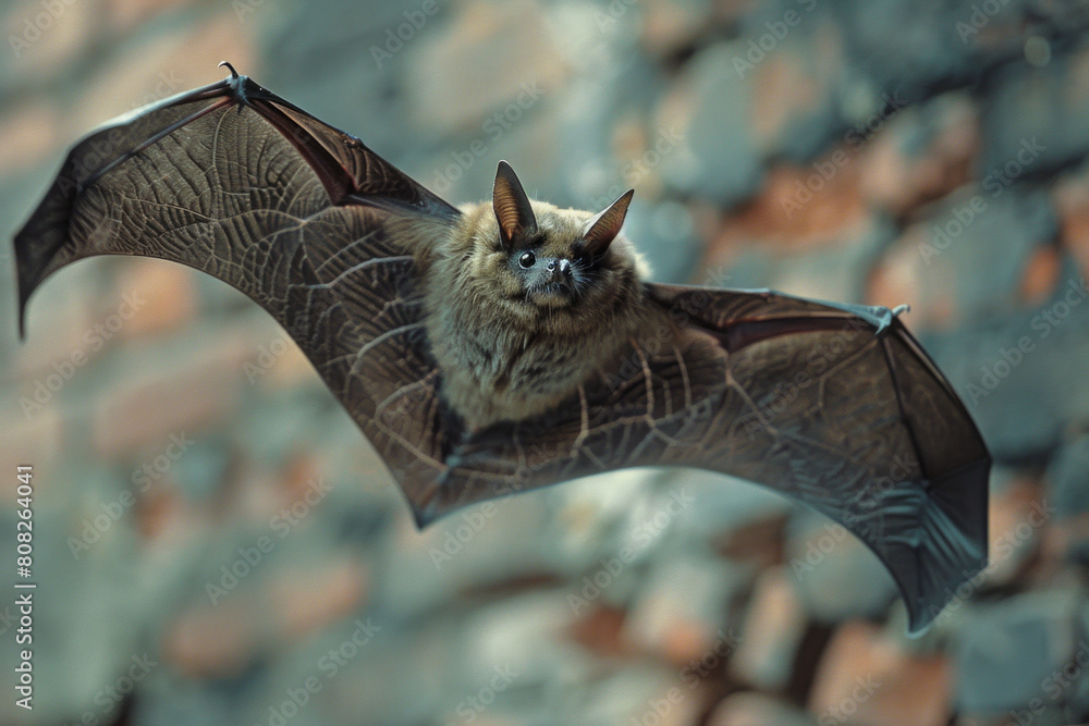 Poster a bat with wings that whisper like the quiet rustle of wind through an abandoned attic, flitting thr