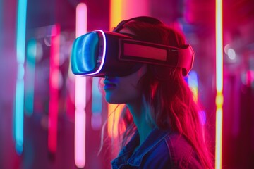 People Using Virtual Reality Technology created with Generative AI