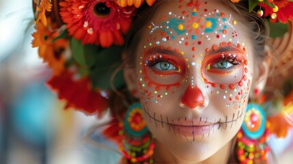 Woman With Skeleton Makeup