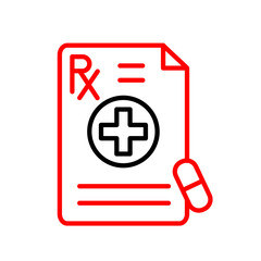 Fototapeta premium Prescription Vector Line Two Color Icon