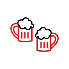 Beer  Vector Line Two Color Icon