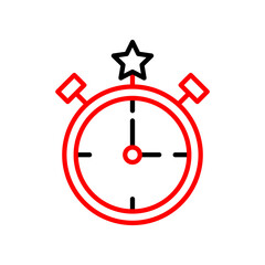 Timer  Vector Line Two Color Icon