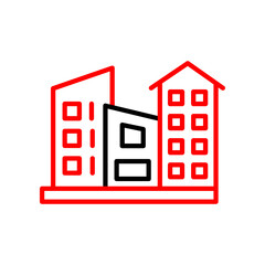 Building  Vector Line Two Color Icon