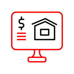 Online Advertising  Vector Line Two Color Icon