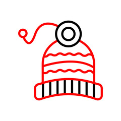 Knit hat  Vector Line Two Color Icon