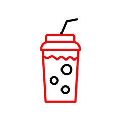 Cola  Vector Line Two Color Icon