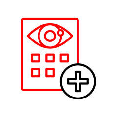 Eye Test  Vector Line Two Color Icon