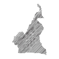 Cameroon thread map line vector illustration