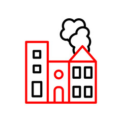 Factory  Vector Line Two Color Icon