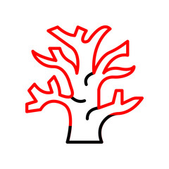Dry Tree  Vector Line Two Color Icon