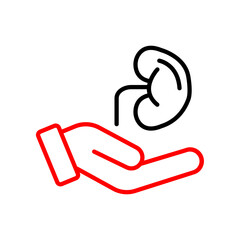 Organ Donation  Vector Line Two Color Icon