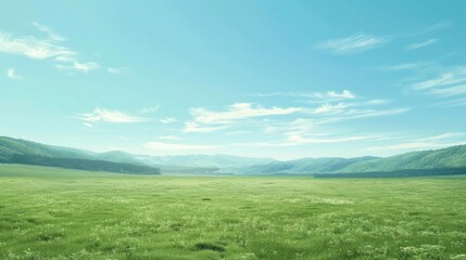 Obraz premium Open Space: Lush grass, bright daylight, natural scenery 