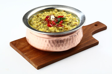 Mung Dhal or lentil curry. Moong Dal - Indian Cuisine curry. Mung bean Tadka ,Vegetarian dish with...
