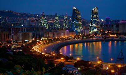Fototapeta premium Bright nights of Baku