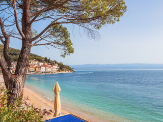 Beautiful seascape, Adriatic sea coast, place to relax in Moscenicka draga, Istria, Croatia....