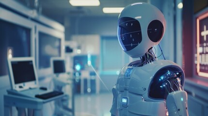 Fototapeta premium Digital Caregiving: Showing Love and Support Through Advanced Algorithms