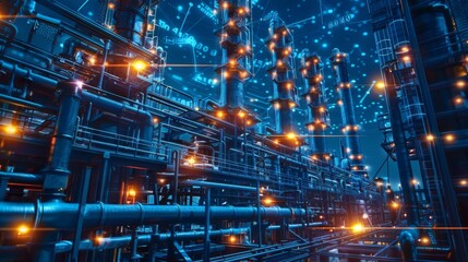 Fototapeta premium Enhancing Oil Production Efficiency Through Algorithms