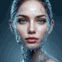 Mujer Agua - obrazy, fototapety, plakaty