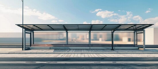 bus shelters with protective glass on public transport