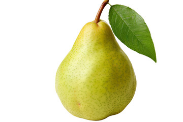 Juicy Pears with Fresh Leaves on transparent background, Wet Fruits for Healthy Eating and Nutrition.