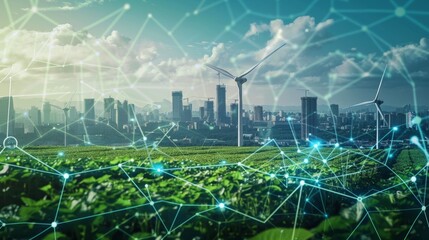 Fototapeta premium Sustainable Energy Production with Advanced Algorithms