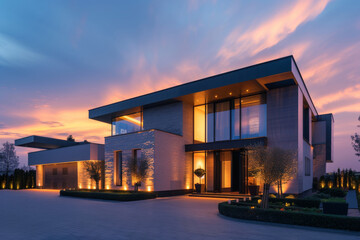 Contemporary two-storey cottage with panoramic windows