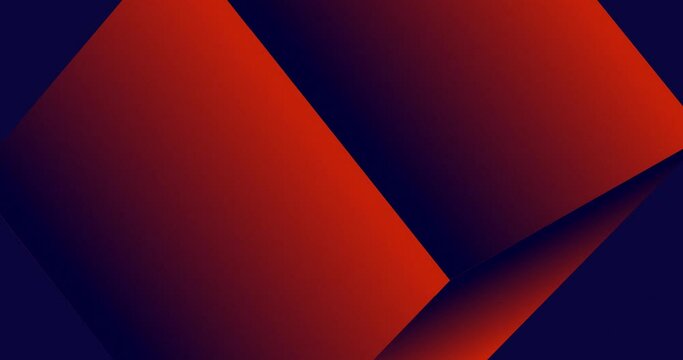 Abstract seamless looped gradient red color motion graphics background animation of rotating cube in the center. kinetic animation of rotating cube, geometrical shape.