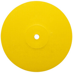 vinyl vintage yellow label, realistic photography isolated png on transparent background for...