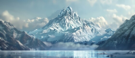 Glow HUD displays a majestic mountain icon from the nature category, standing out against a blurred alpine landscape